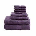 Madison Park Signature Madison Park 800Gsm 100 Percent Cotton Towel, Purple, 8-Piece Set MPS73-200